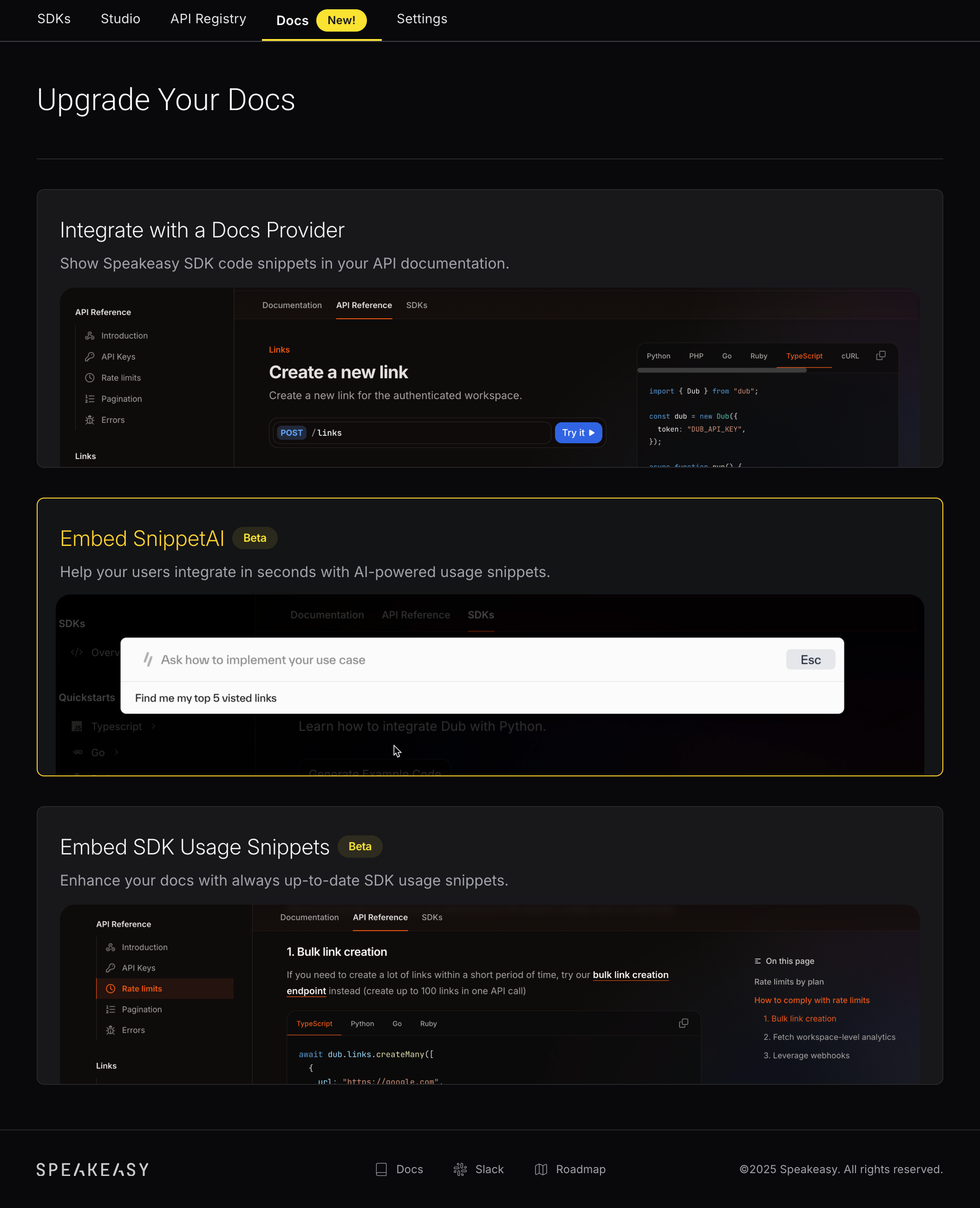 Screenshot showing where to access SnippetAI configuration